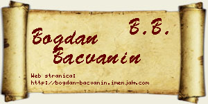 Bogdan Bačvanin vizit kartica